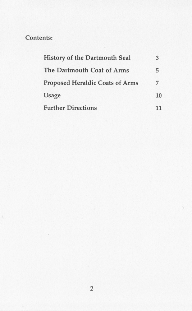 Page of pamphlet by Jonathan Good, A Proposal for a Heraldic Coat of Arms for Dartmouth College (1995)