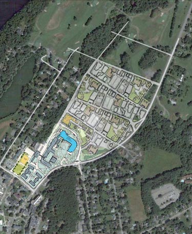South end of Golf Course with street grid superimposed