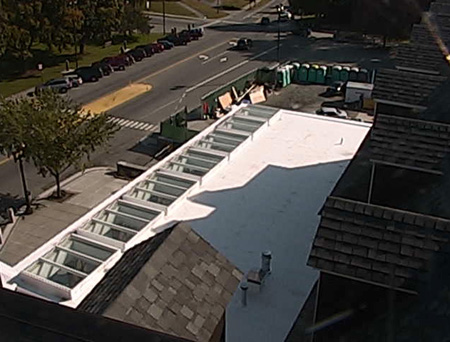 roof of Hayward Room at expanded Hanover Inn