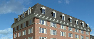 Detail of perspective view of Hanover Inn by Cambridge Seven Associates, Inc.