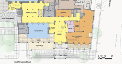 Detail of plan of addition to Hanover Inn by Cambridge Seven Associates, Inc.