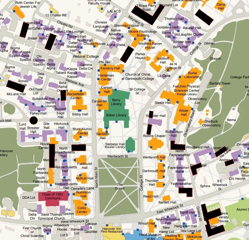 August 2018 sketch map of some potential dorm sites