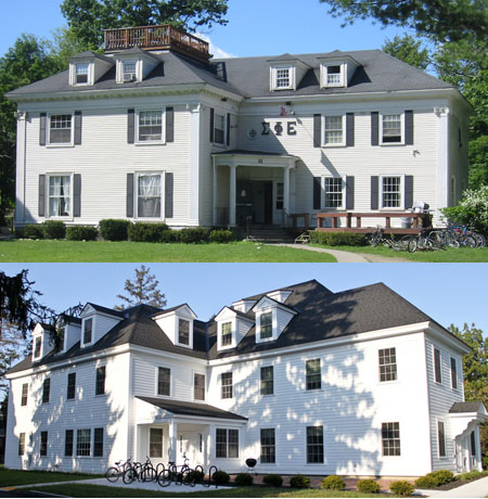 Meacham photo of Sigma Phi Epsilon and The Dartmouth photo of Alpha Phi