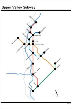 Upper Valley Subway map by Scott Meacham